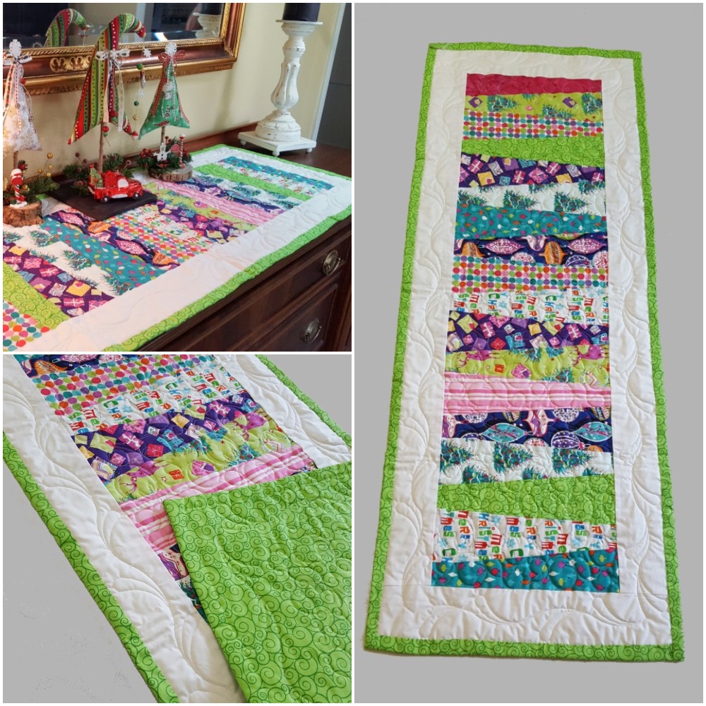 TR2 Christmas Pieced Quilted Table Runner