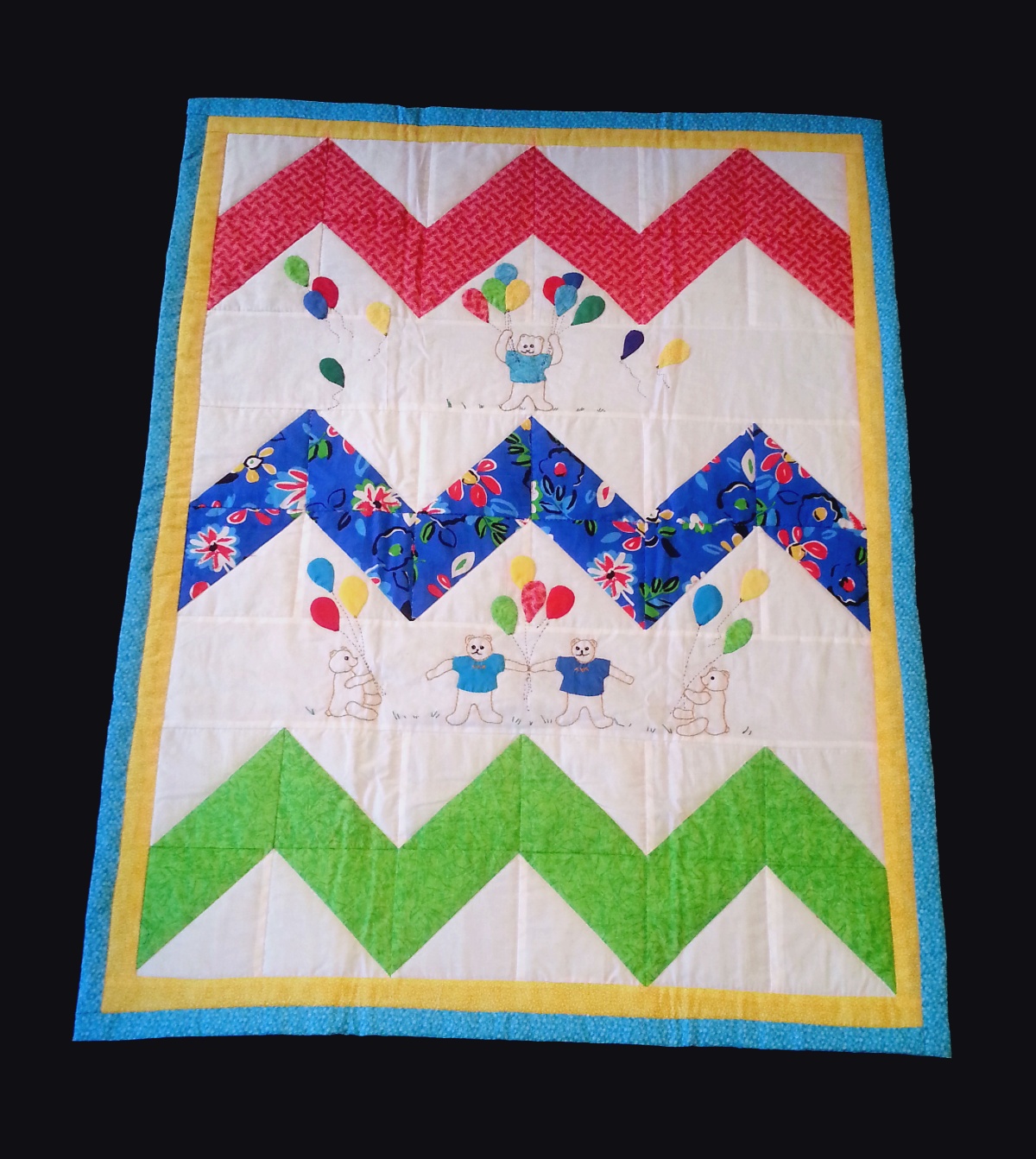 js3Baloon Bear Baby Quilt